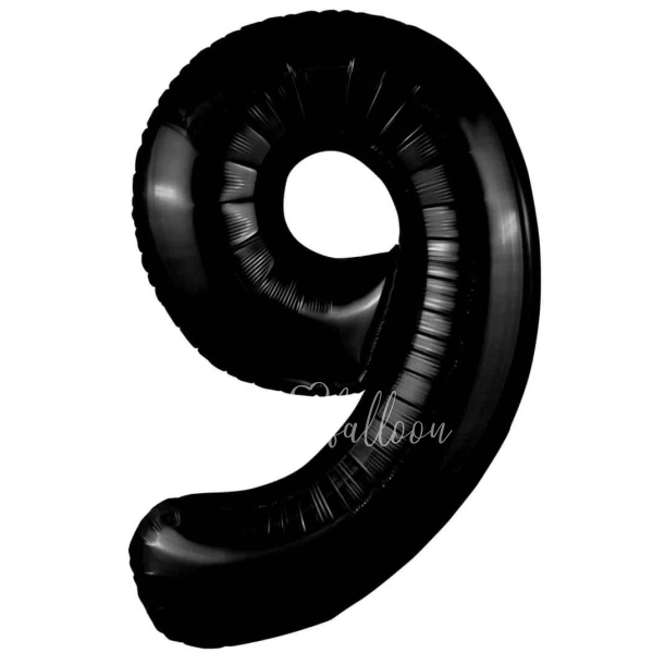 40" Гелевая Цифра "9" из фольги Черная