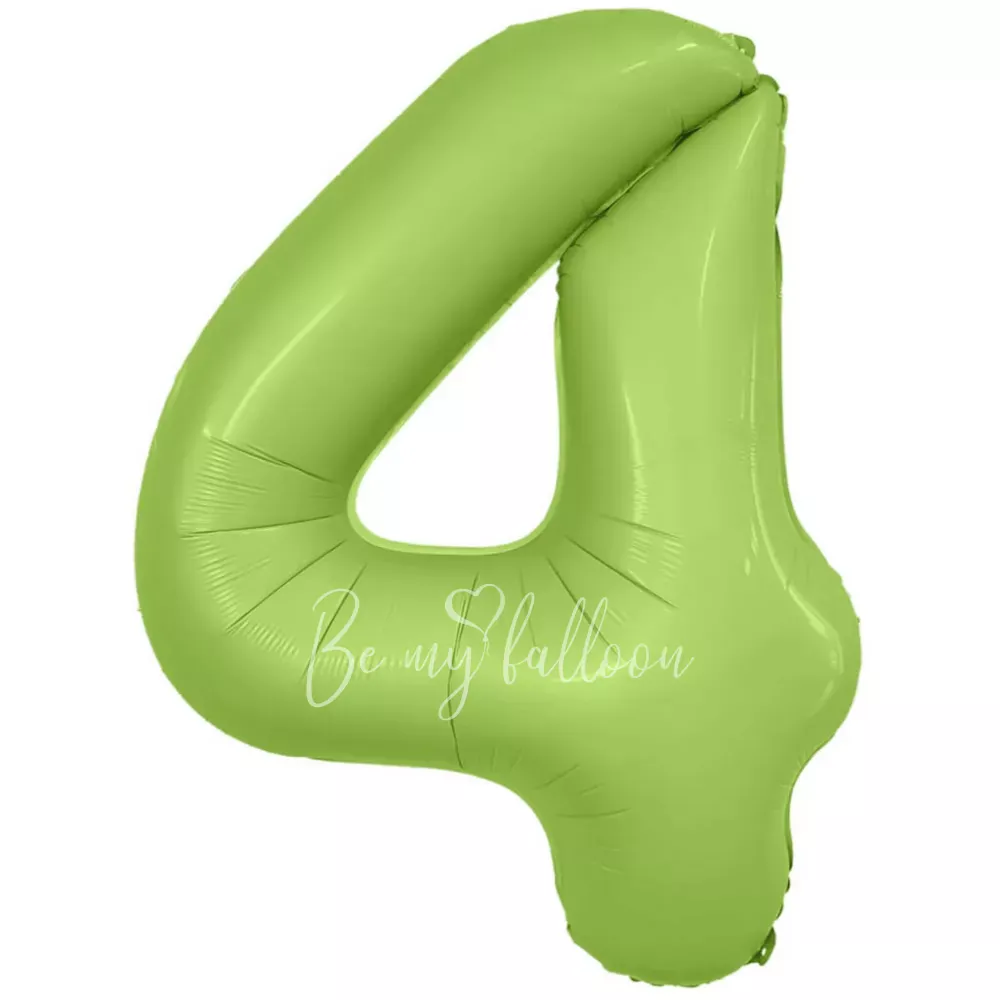 40" Гелевая Цифра "4" из фольги Мистик фисташковый 