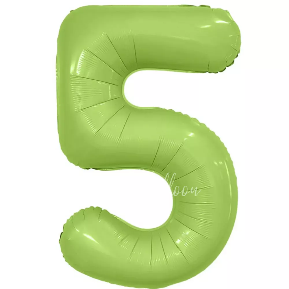 40" Гелевая Цифра "5" из фольги Мистик фисташковый 