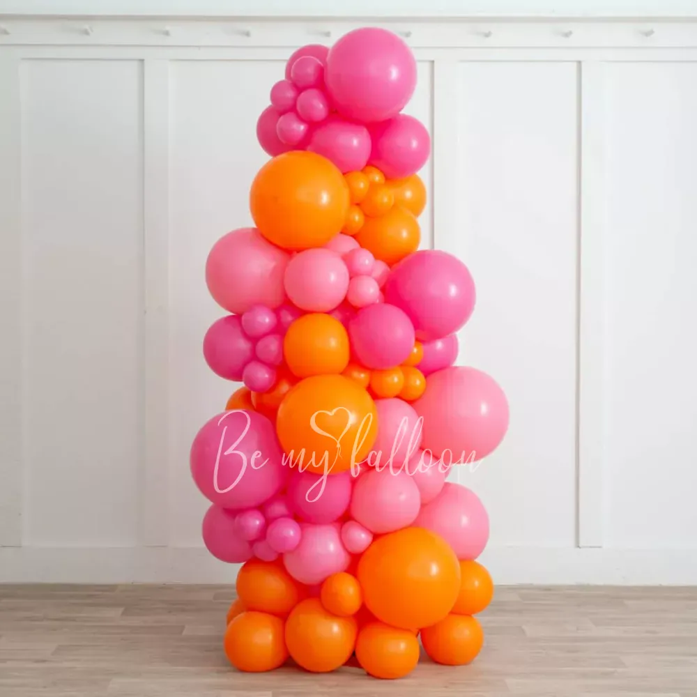 Organic balloon column "Pink flamingo"