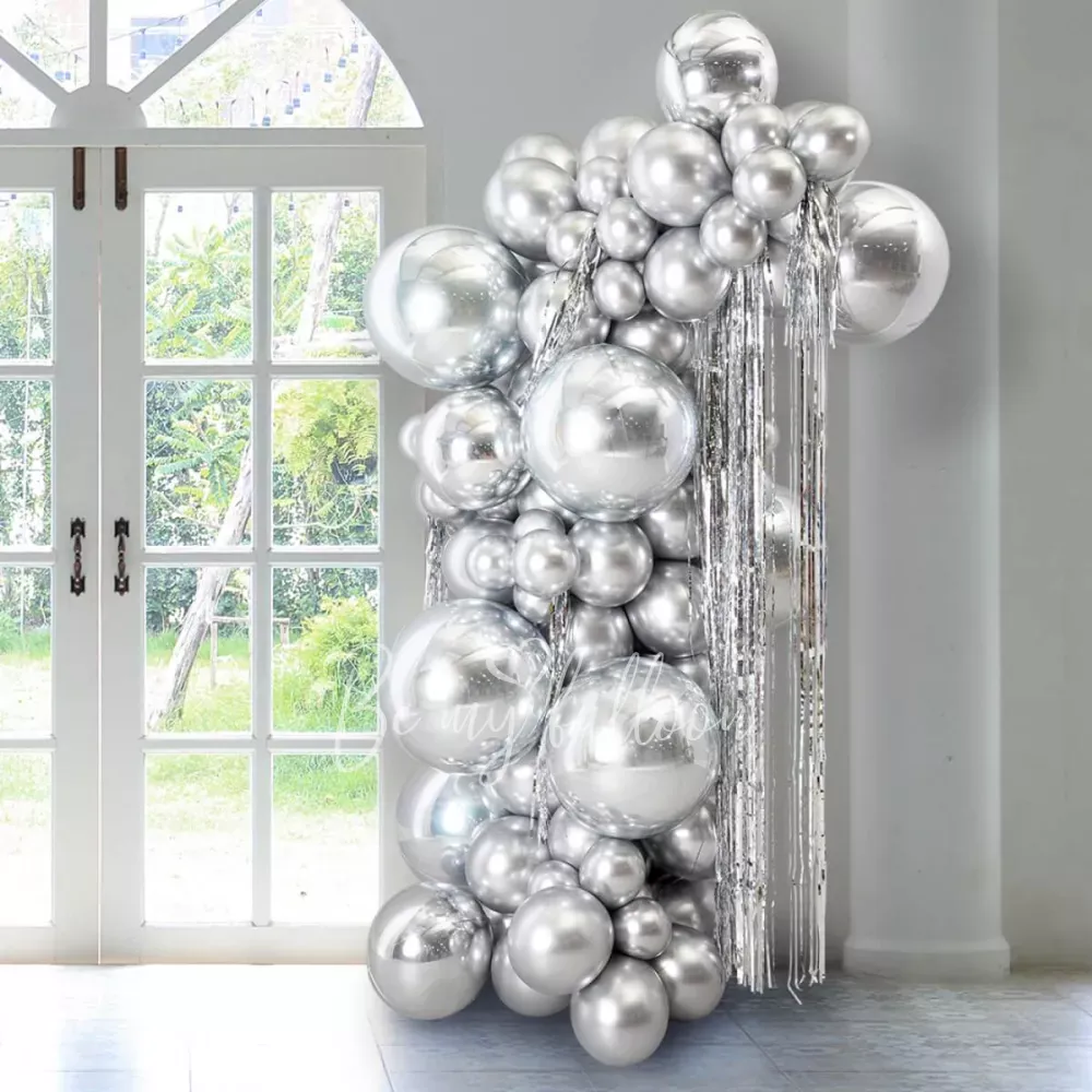 Organic balloon column "Silver Gatsby"