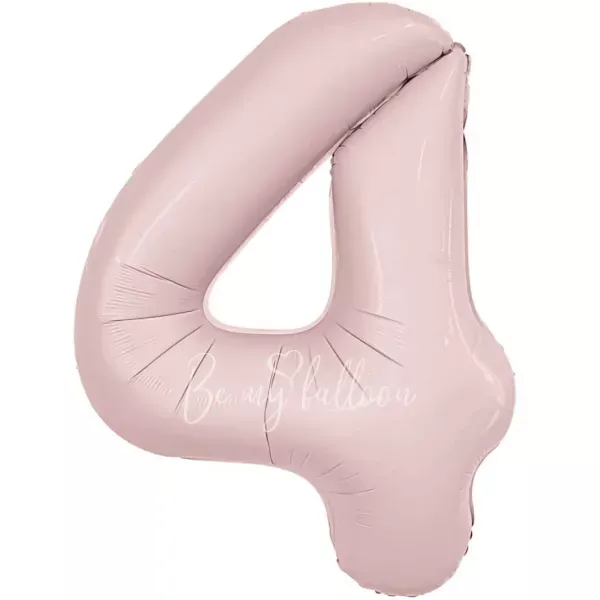 40" Гелевая Цифра "4" из фольги Пыльная роза