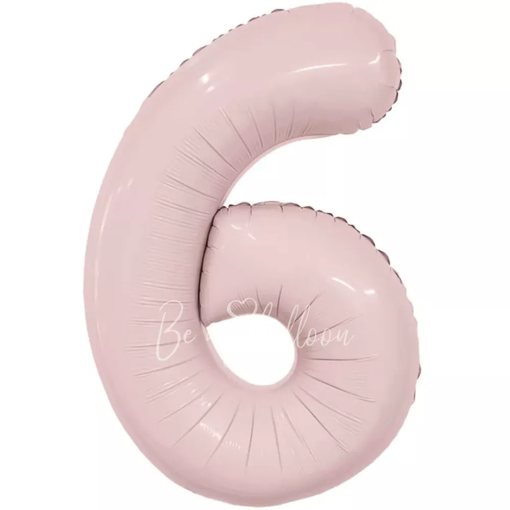 40" Helium foil gloss Rose Powder Number 6 balloon