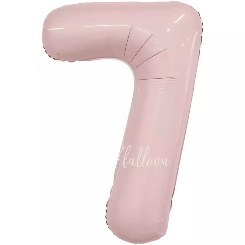 40" Helium foil gloss Rose Powder Number 7 balloon