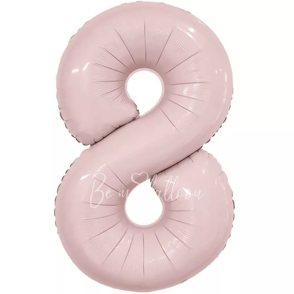 40" Helium foil gloss Rose Powder Number 8 balloon