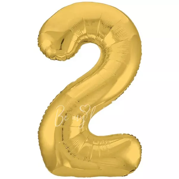 40" Helium foil gloss Gold Number 2 balloon