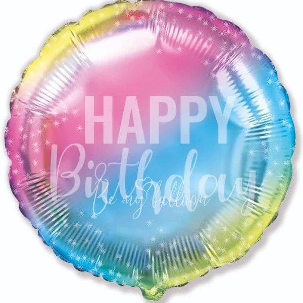 19" Шар из фольги круг с Днем Рождения