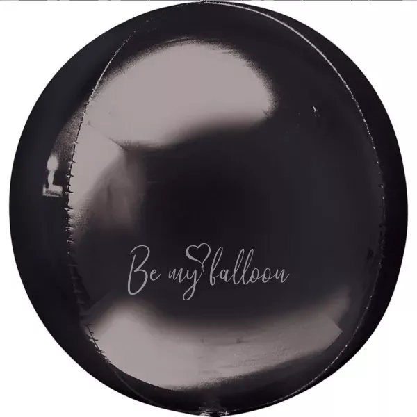 16" Helium foil gloss Black 3D Sphere balloon