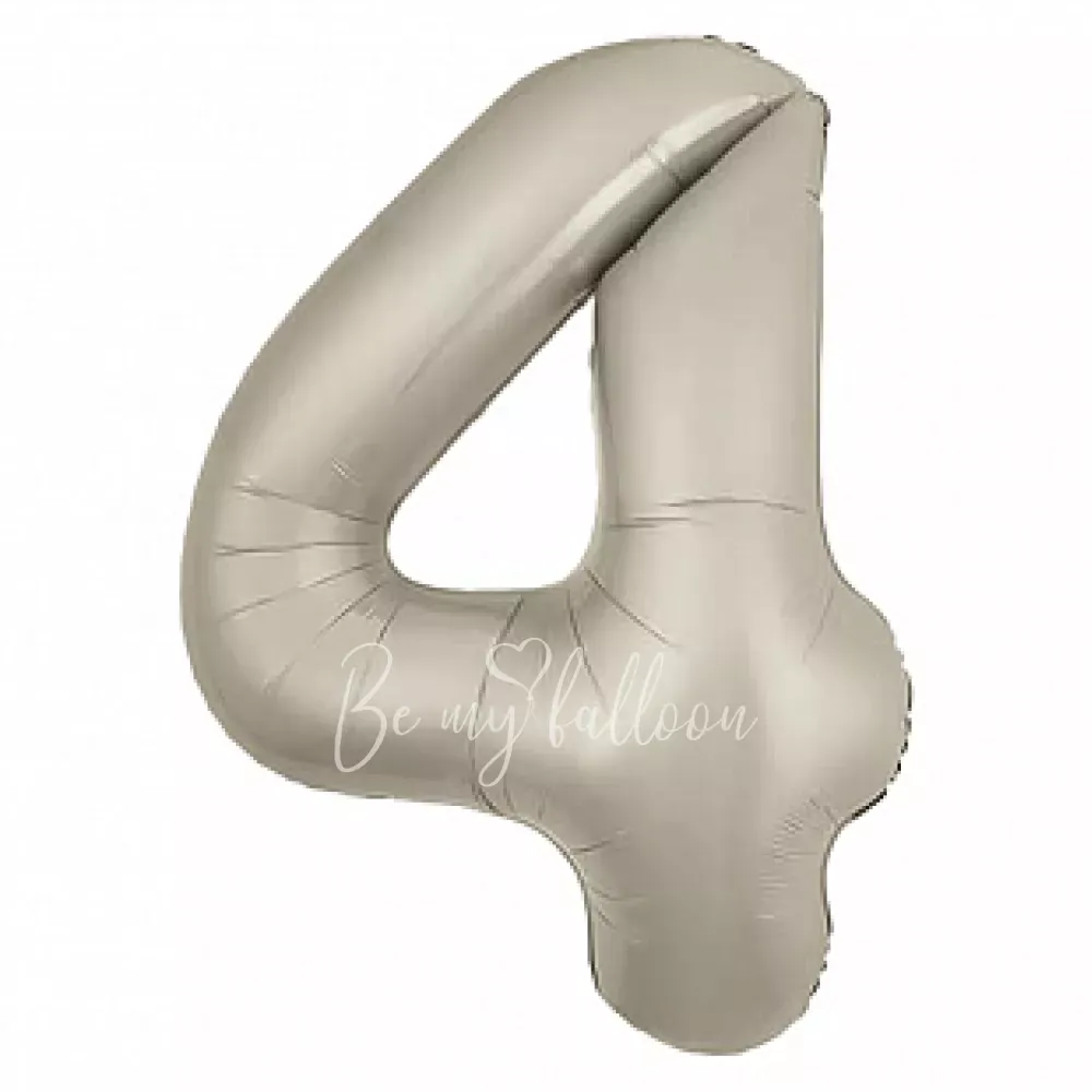 40" Гелевая фольгированная цифра 4 Мистик крем