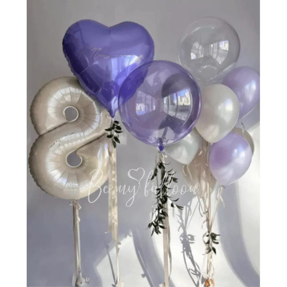 Set of balloons with the number "Lilac glow"