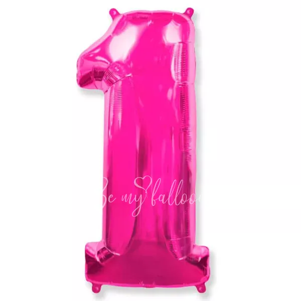40" Helium foil gloss Pink Number 1 balloon