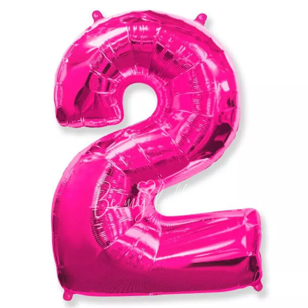 40" Helium foil gloss Pink Number 2 balloon