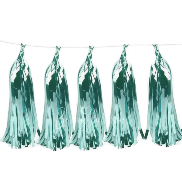 Foil Teal Tassel garland 