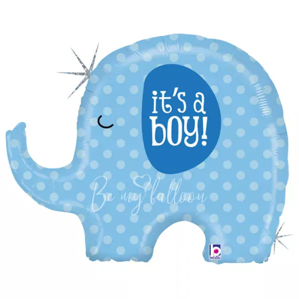 32" Helium foil Blue Elephant It's a boy balloon