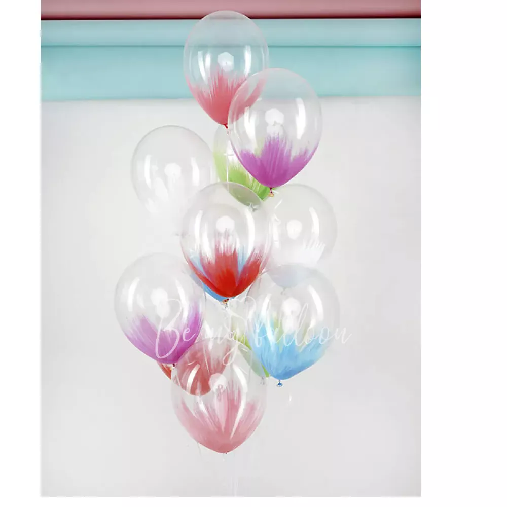 12" Helium Latex Crystal Fuchsia Brush Printed balloon
