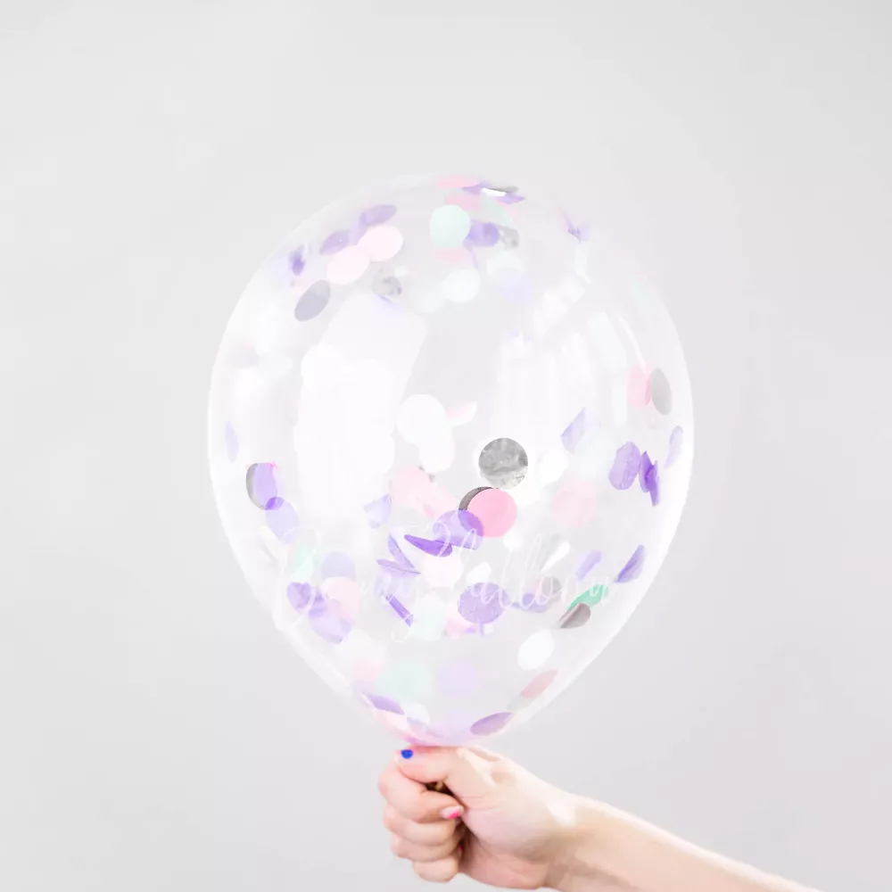 12" Helium latex Large Pearlescent Confetti Balloon 