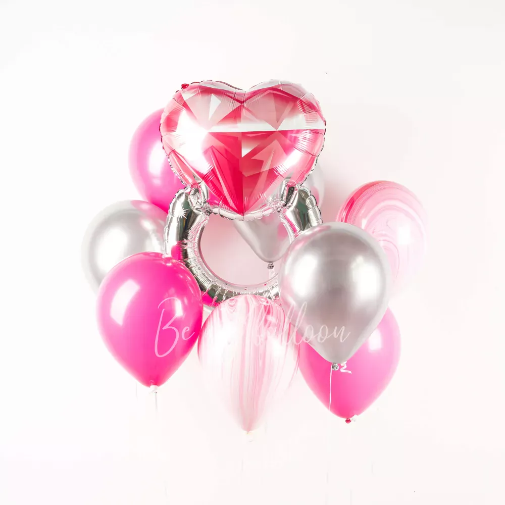 Pink Wedding Ring Balloon Bouquet