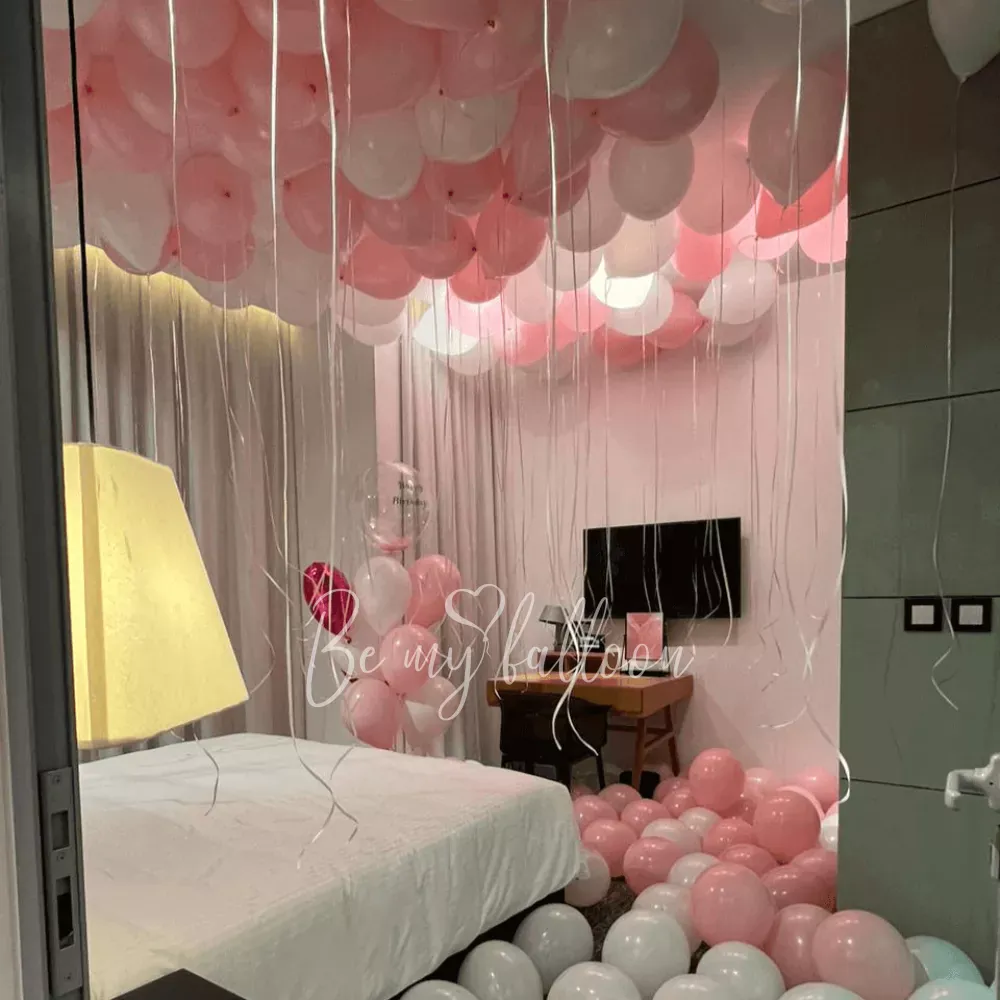 100 потолочных гелиевых шаров стандарт