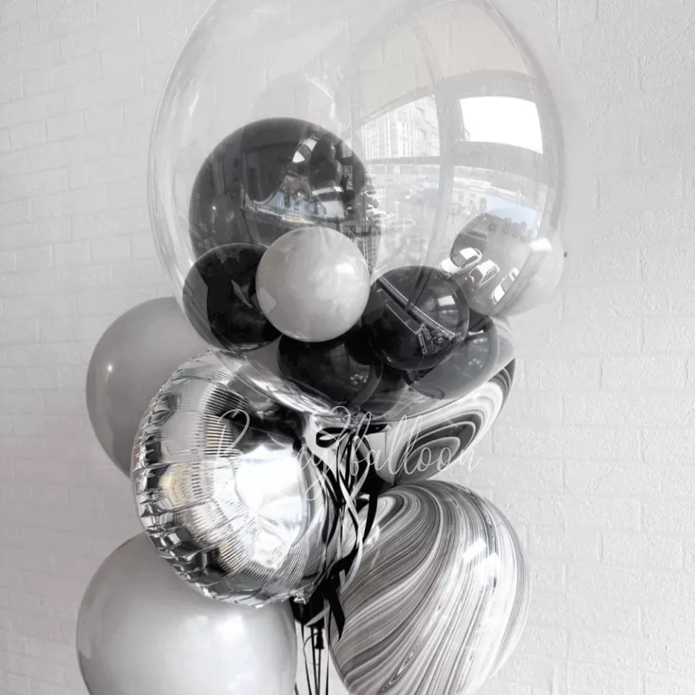 Monochrome Helium Balloons Bouquet