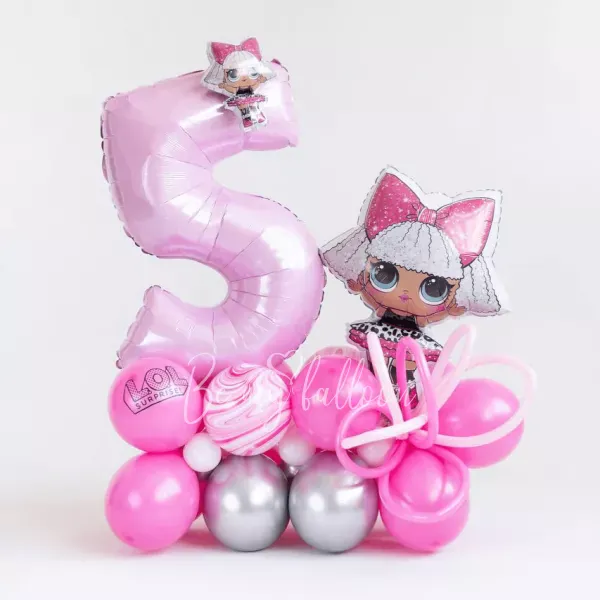 LOL air-filed birthday balloon composition