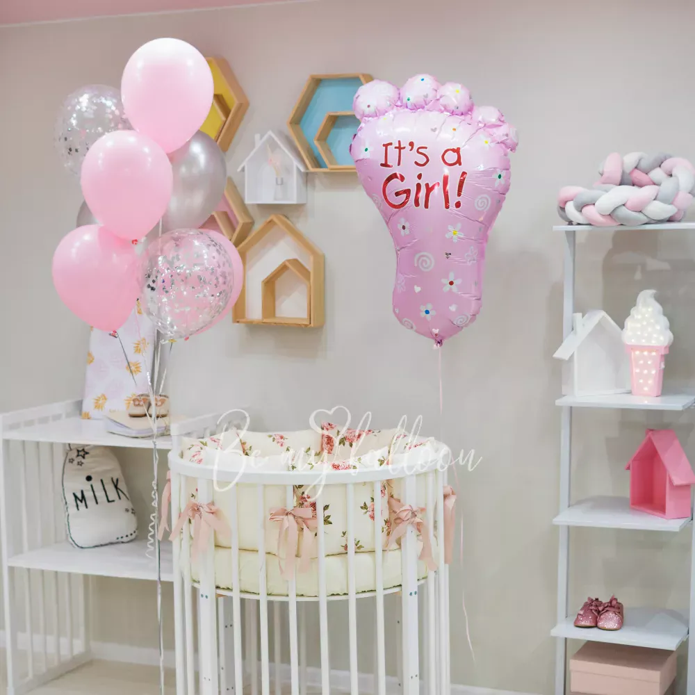 30" بالون هيليوم فويل قدم بنت، اللون زهري