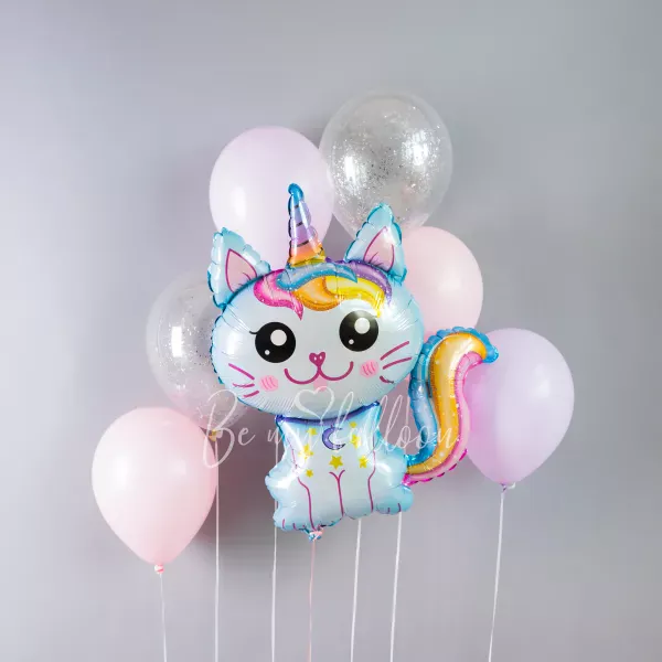 Rainbow kitty! Balloon bouquet