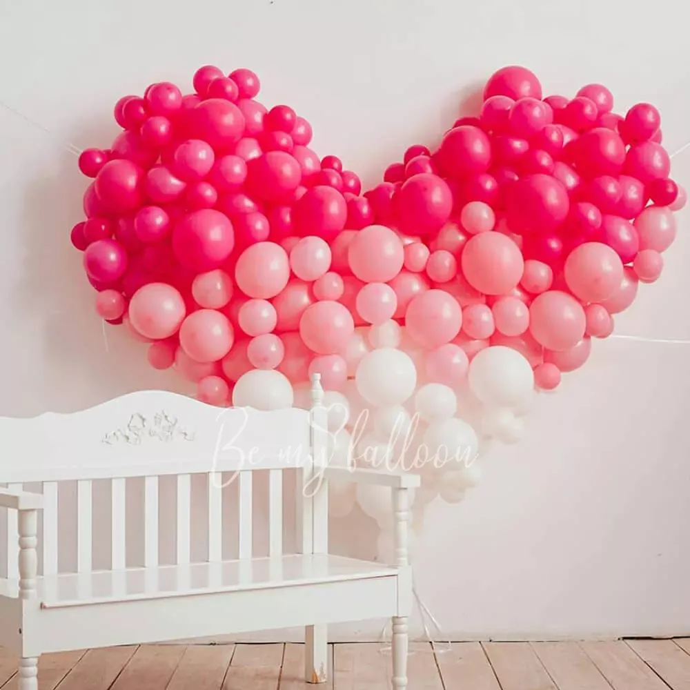 Bright Valentines Heart organic balloon garland 