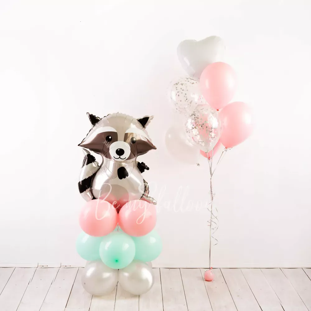 Raccoon balloon composition