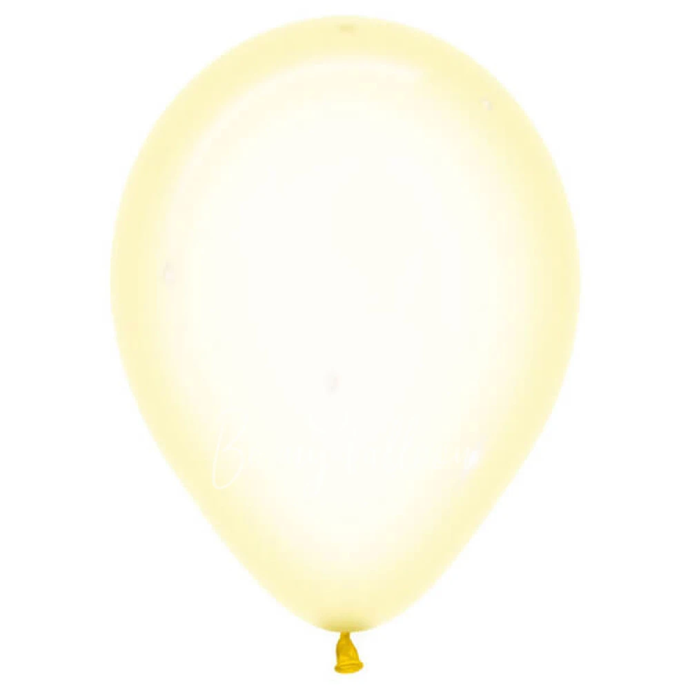 12" Helium crystal yellow 321 plain balloon