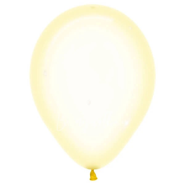 12" Helium crystal yellow 321 plain balloon