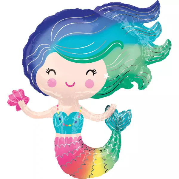 73x76cm Helium foil Happy Mermaid balloon