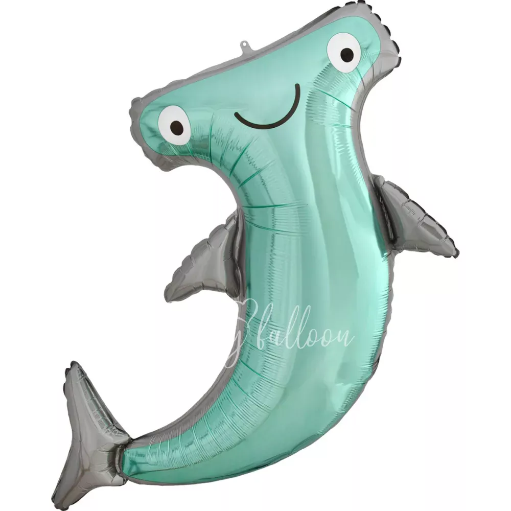 71x104cm Helium foil Happy Hammer-head Shark balloon