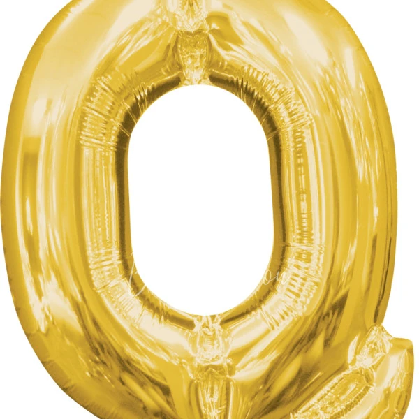40" Helium foil gloss Gold Letter Q balloon