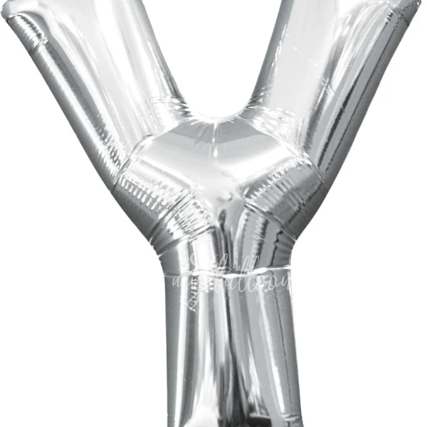 40" Helium foil gloss Silver Letter Y balloon