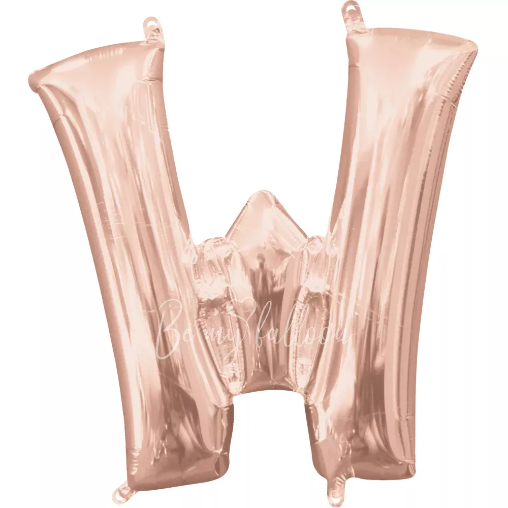 40" بالون هيليوم فويل حرف W اللون ذهبي روز لامع