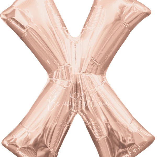 40" Helium foil gloss Rose gold Letter X balloon