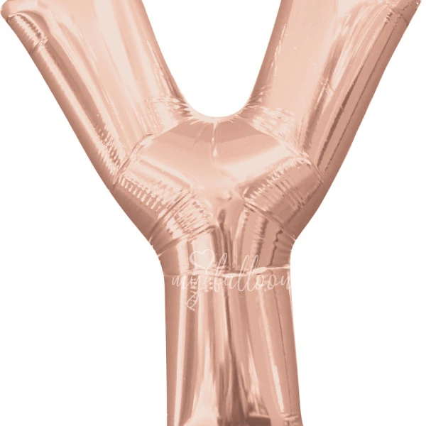 40" Helium foil gloss Rose gold Letter Y balloon