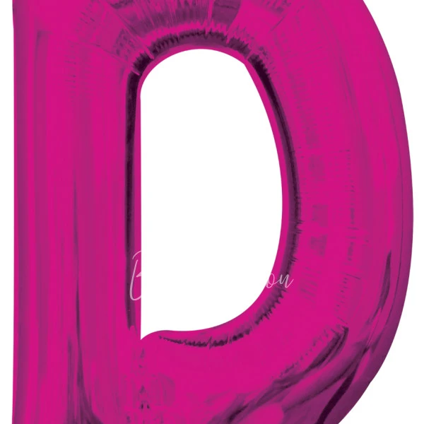 40" Helium foil gloss Fuchsia Letter D balloon