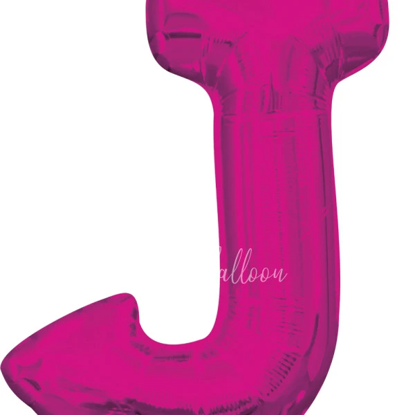 40" Helium foil gloss Fuchsia Letter J balloon