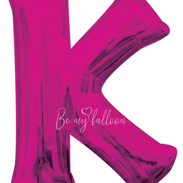 40" Helium foil gloss Fuchsia Letter K balloon