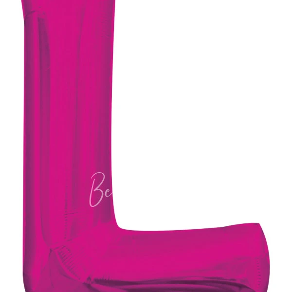 40" Helium foil gloss Fuchsia Letter L balloon