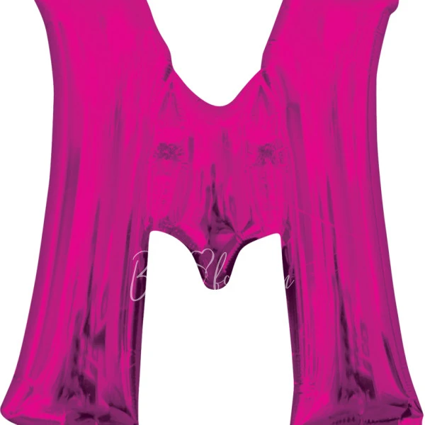 40" Helium foil gloss Fuchsia Letter M balloon