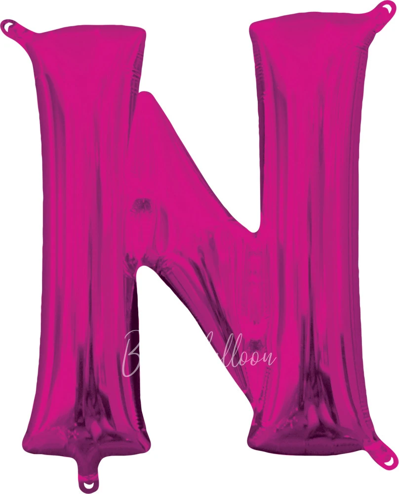 40" Helium foil gloss Fuchsia Letter N balloon
