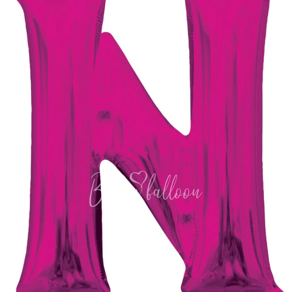 40" Helium foil gloss Fuchsia Letter N balloon