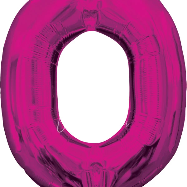 40" Helium foil gloss Fuchsia Letter O balloon