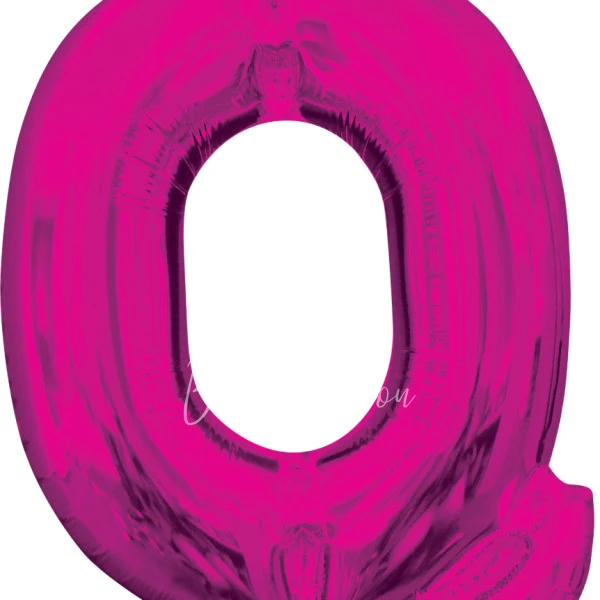 40" Helium foil gloss Fuchsia Letter Q balloon