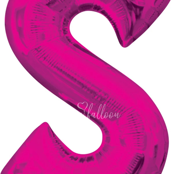 40" Helium foil gloss Fuchsia Letter S balloon