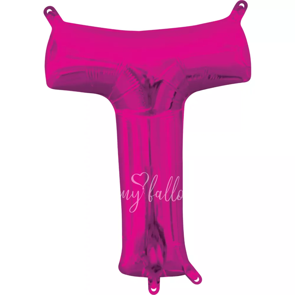 40" بالون هيليوم فويل حرف T اللون فوشيا لامع
