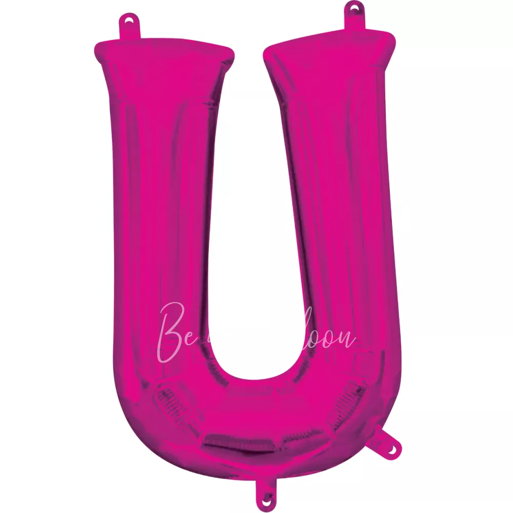 40" بالون هيليوم فويل حرف U اللون فوشيا لامع