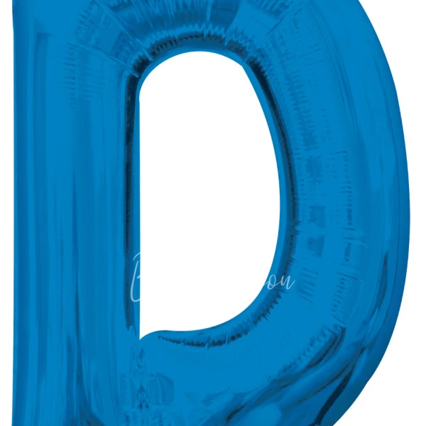 40" Helium foil gloss Blue Letter D balloon